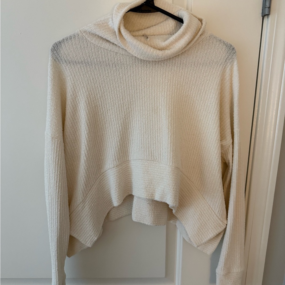 Free People Cream Cowl Neck Sweater